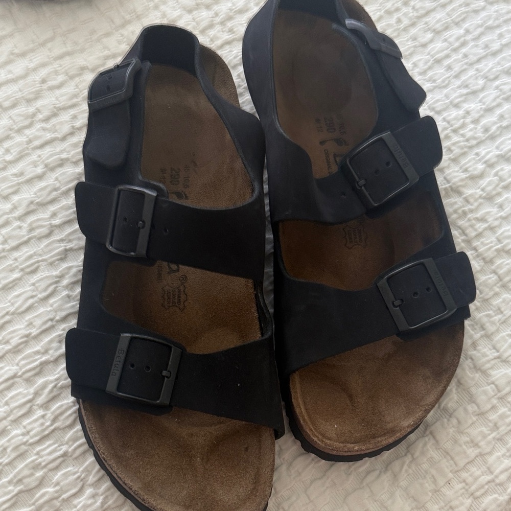 Men's Black Double-Strap Sandals